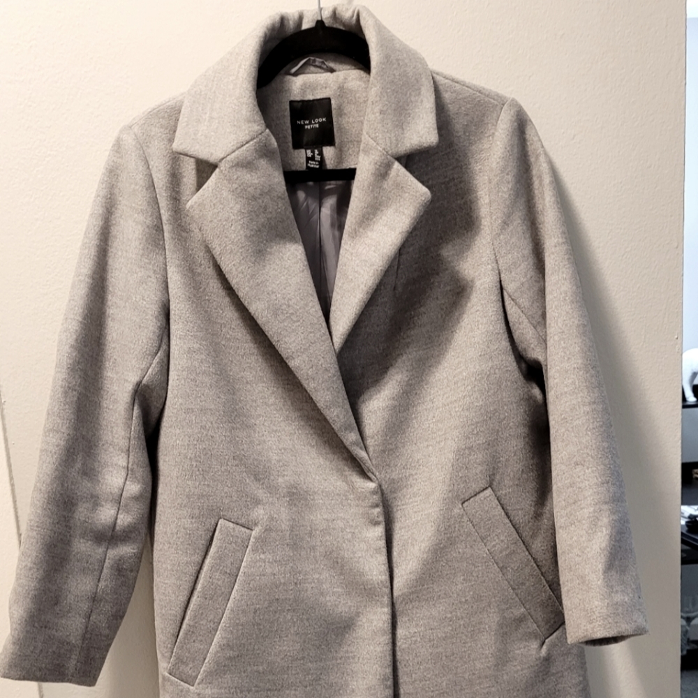 Wool blend petite long coat